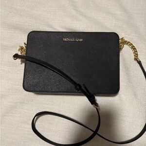 Michael Kors Black Crossbody Bag with Gold Chain